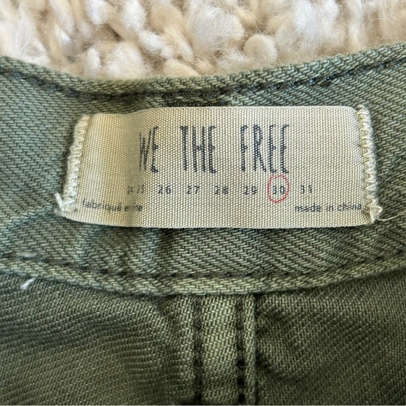 We The Free x Free People Loving Good Vibrations Cut Off Green Jean Shorts, 30 - Picture 6 of 16